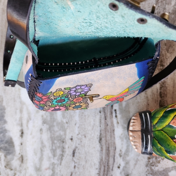 Hand Tooled Hummingbird Crossbody - Picture 15 of 16
